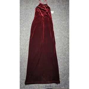 VTG Rampage Velvet Velour Maroon‎ Long Y2k Christmas Party Dress Small NEW